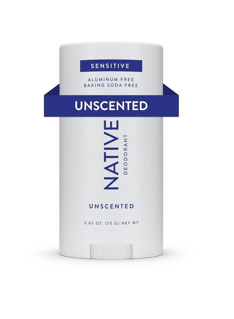 Native Sensitive Deodorant Contains Naturally Derived Ingredients, 72 Hour Odor Control | Deodorant for Women & Men, Aluminum Free with Baking Soda, Coconut Oil and Shea Butter | Unscented