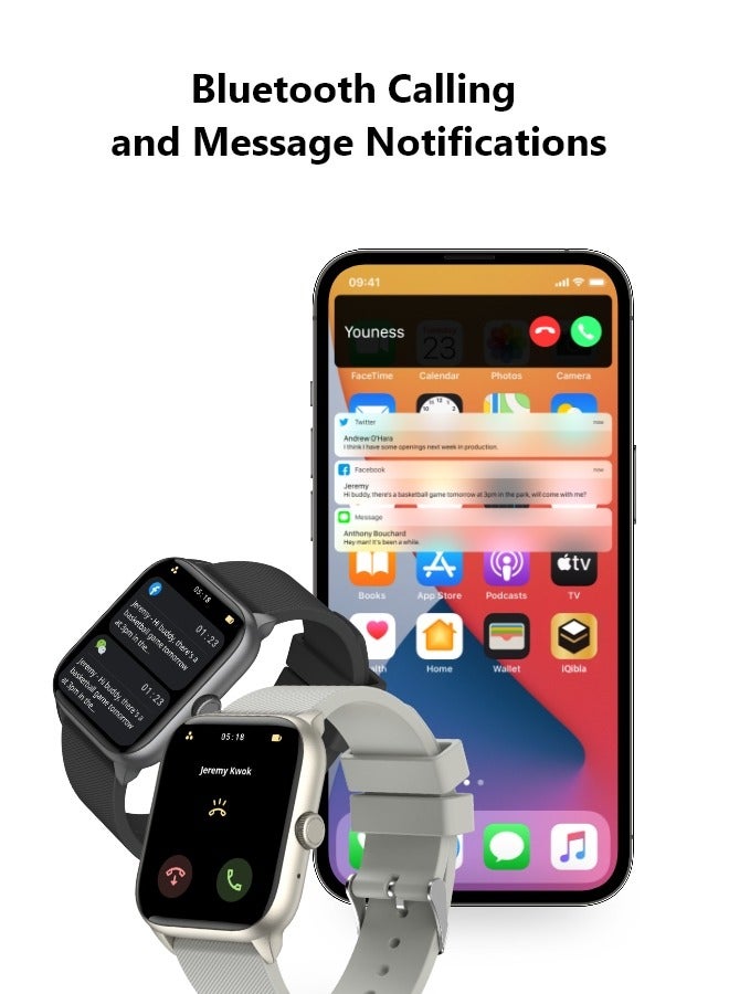 QURAN SMART WATCH Full Quran Recitation | Prayer Times Reminders | Daily Azkar | Hijri Calendar | HR & SPO2 Monitoring | Bluetooth Call