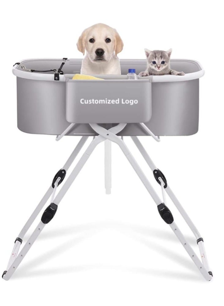 Elevated Dog Bath Tubs, Adjustable Folding Bathing Station for Indoor & Outdoor Bathing and Shower,Grooming,Portable Dog Bathtubs for Medium Small Dog Cats and Other Pets