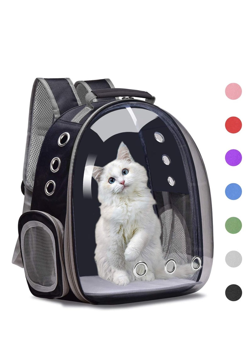 Backpack Carrier/Bubble Carrying Bag for Small Medium Dogs Cats, Space Capsule Pet Carrier Hiking, Travel, Airline Approved- Black