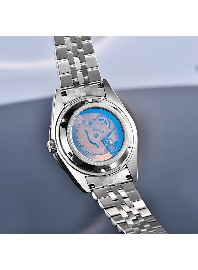 Men's Watches 39mm Automatic Stainless Steel Mechanical Wrist Watch for Men, Arabic Numerals Dial, Screw-in Crown, Auto Date