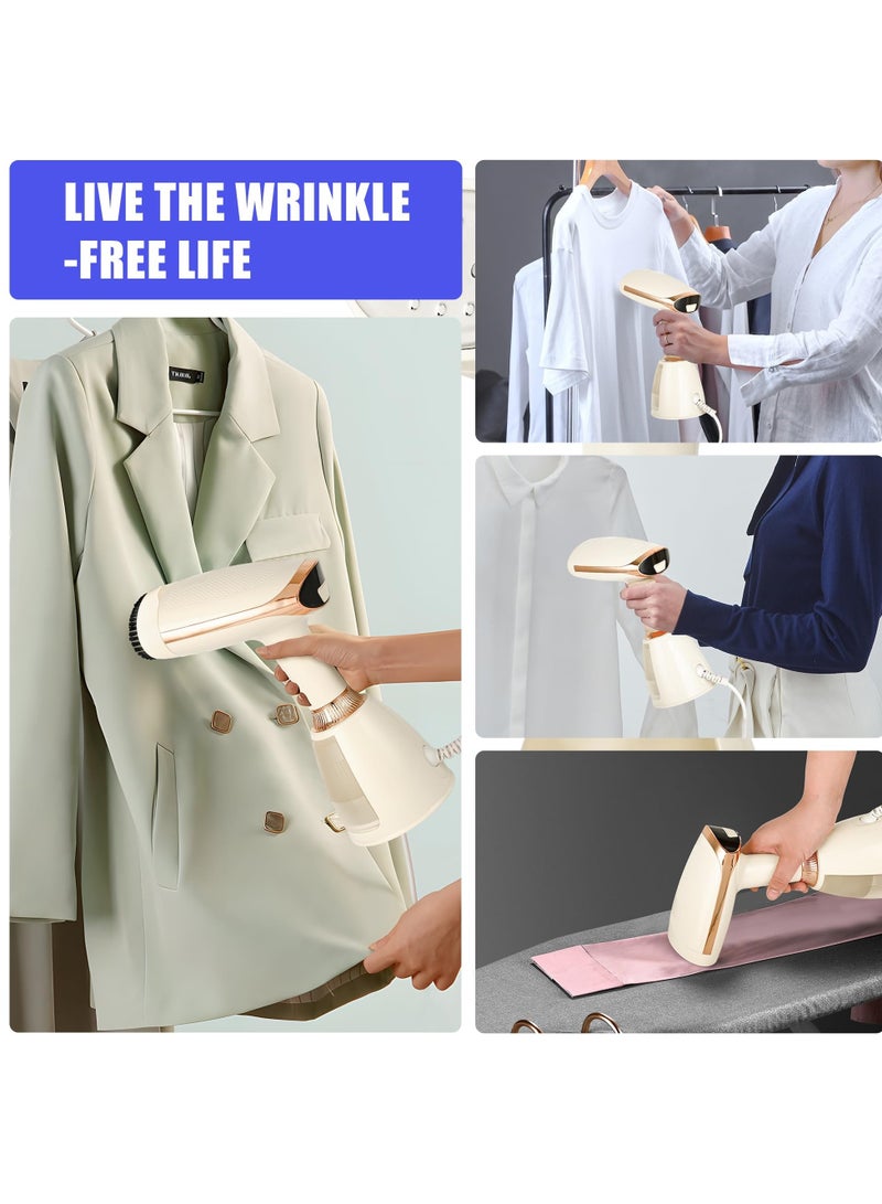 Handheld Steamer for Clothes,15s Fast Heat Up Handheld Steam Iron, Powerful Steam Penetrating Steamer for Clothes,Portable Travel Clothing Steamer, for Removing Wrinkles from Fabrics