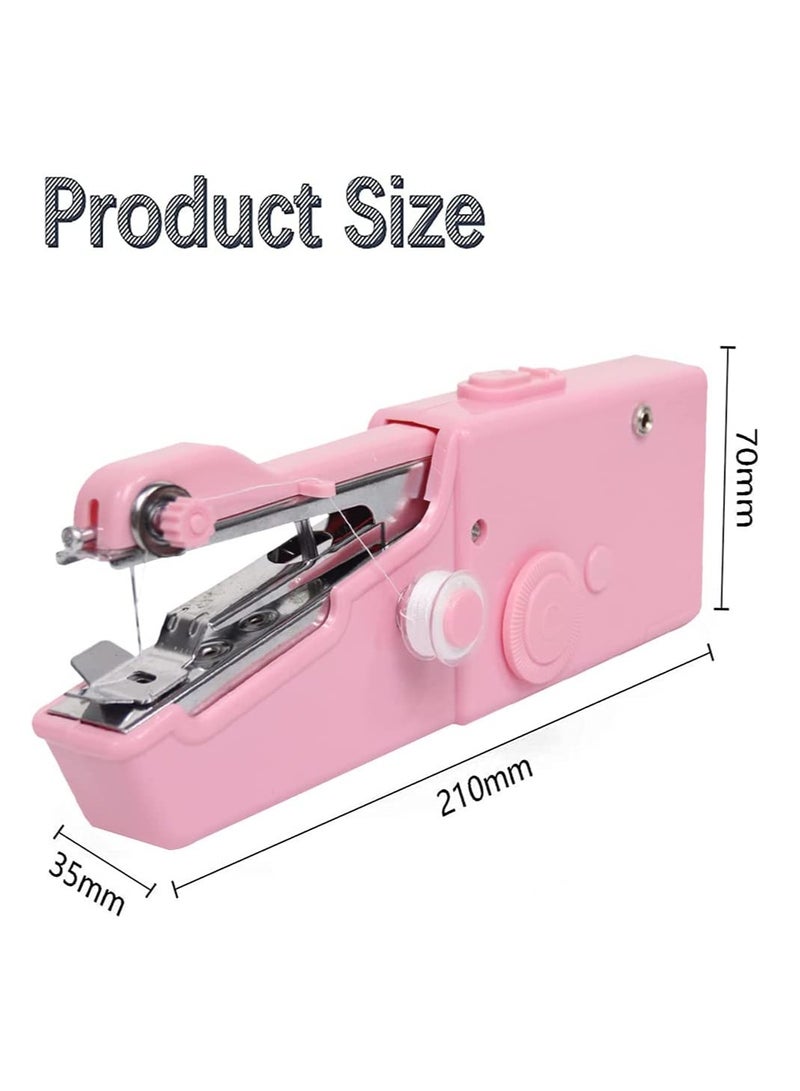 SYOSI Handheld Sewing Machine Hand Held Sewing Device Tool Mini Portable Cordless Sewing Machine Essentials for Home Quick Repairing and Stitch Handicrafts Portable Easy to Operate for Beginners