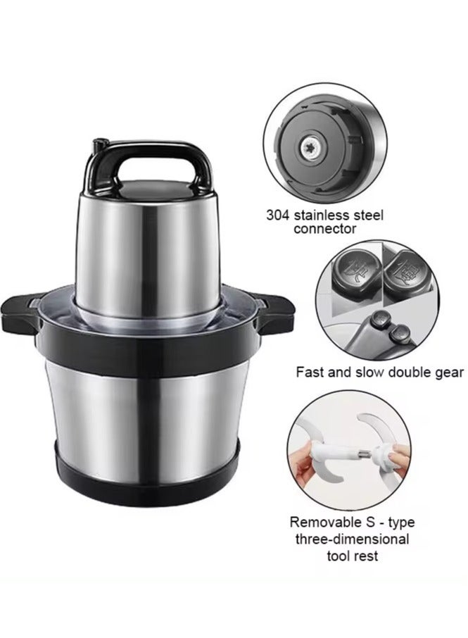 Electric Chopper 6 Litre Stainless Steel Electric Meat Grinder Heavy Duty 4500 watts Food Vegetables Cutter