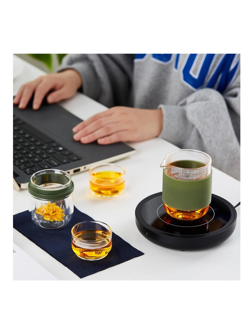 Travel Tea Set, Chinese Gongfu Tea Set, Portable Small Glass Tea Cup Set with 1 Infuser, 2 Cups and 1 Master Mug, All in One Water Resistant Case for Travel, Hotel