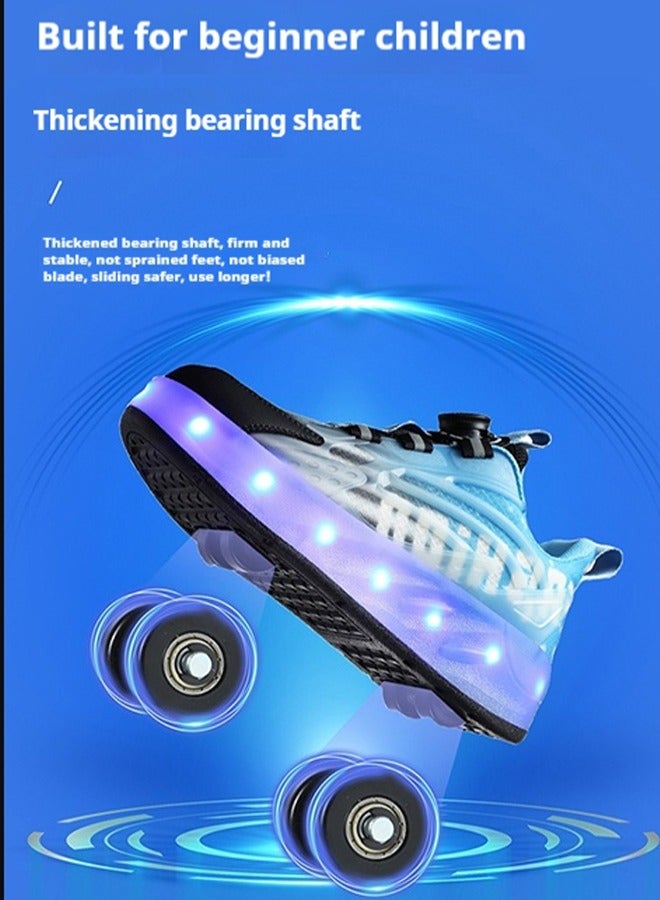 Rechargeable Roller Skates shoes,Skates Shoes,Shiny Sneaker Skate Shoes With Lighting sole and Wheels(Blue)