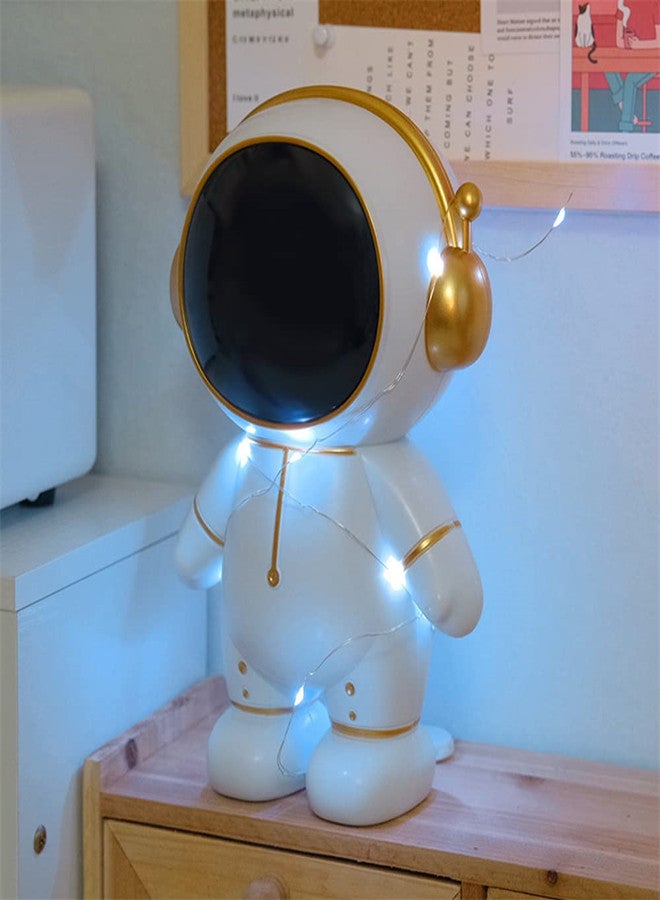 Money Bank in Astronaut Shape with Removable Cover, SYOSI, Money Box Coin Bank Indestructible Plastic Money Bank, Funny Astronaut Decorations for Kids, Boys, Girls, Gold