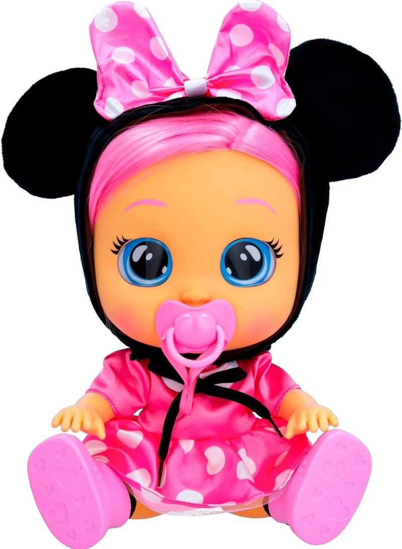 CRY BABIES Dressy Minnie | Interactive Doll that Cries real Tears with Hair to Style, Clothes to Wear and Accessories to Play