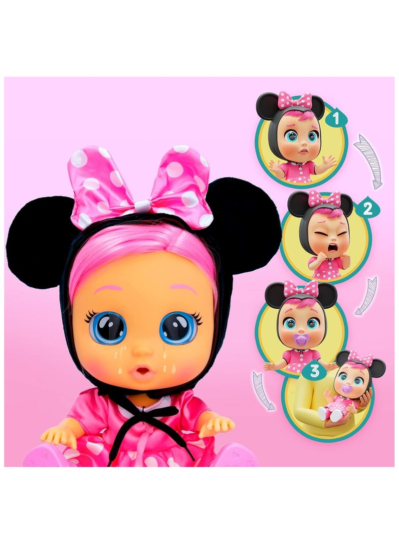 CRY BABIES Dressy Minnie | Interactive Doll that Cries real Tears with Hair to Style, Clothes to Wear and Accessories to Play