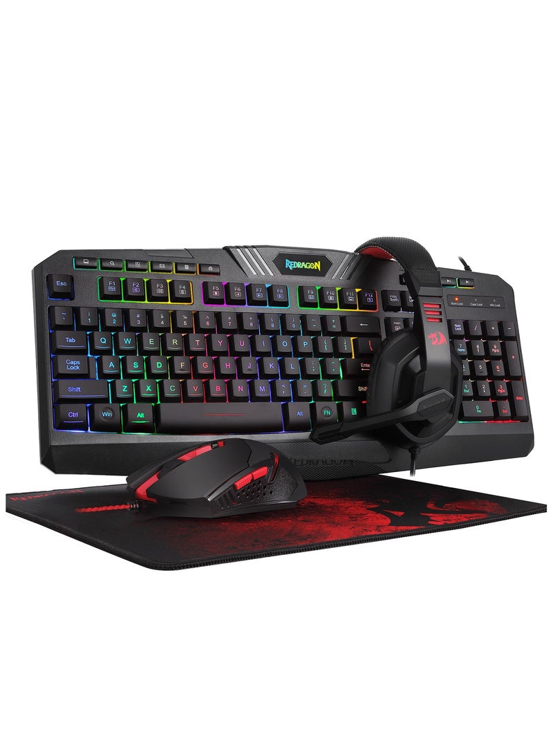 Redragon 4in1 combo: K503A-RGB+M601+H120+P016,with adapter