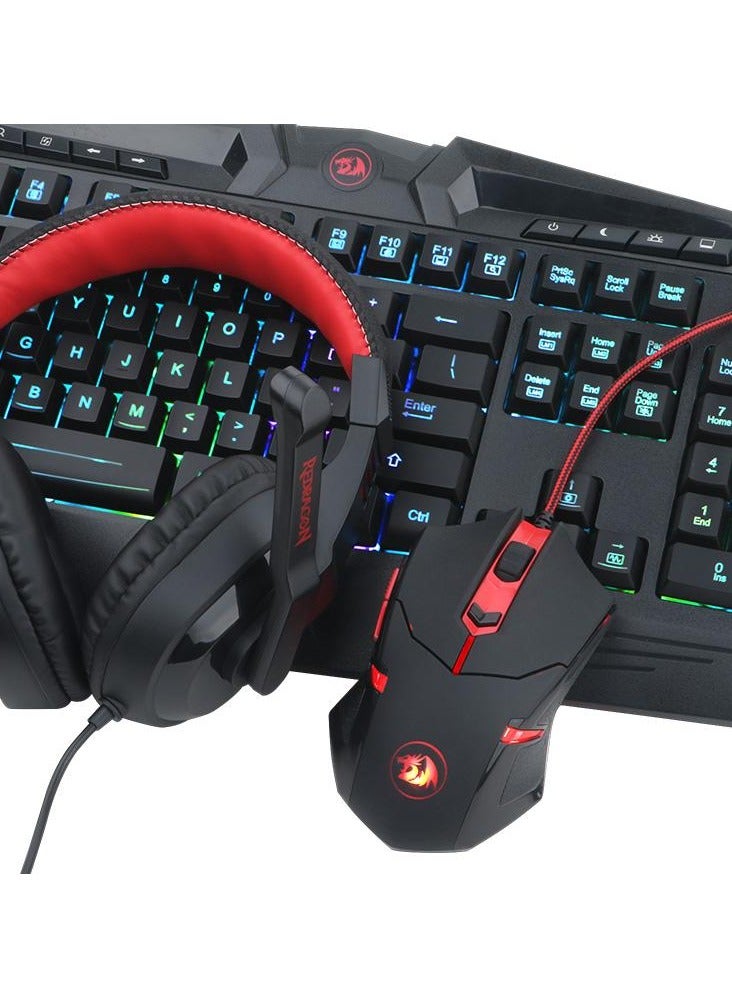 Redragon 4in1 combo: K503A-RGB+M601+H120+P016,with adapter