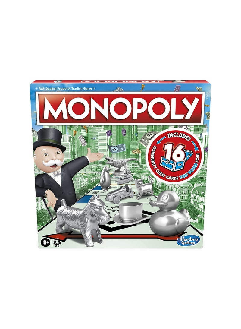 Monopoly Game, Family Board Game for 2 to 6 Players, Monopoly Board Game for Kids Ages 8 and Up