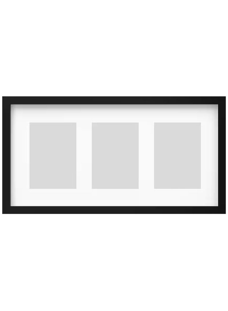 RÖDALM Frame for 3 pictures, black, 55x28 cm