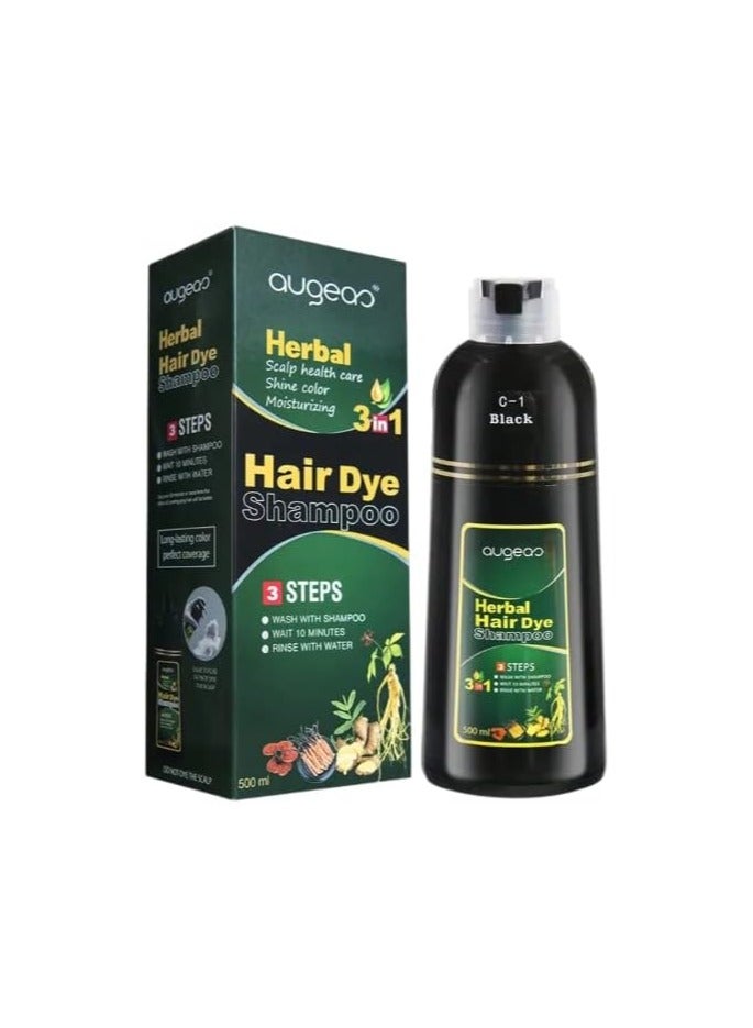 500ml Foam Herbal Hair Dye Shampoo Mild Non-irritating Natural Long-lasting No Black Scalp Hair Care