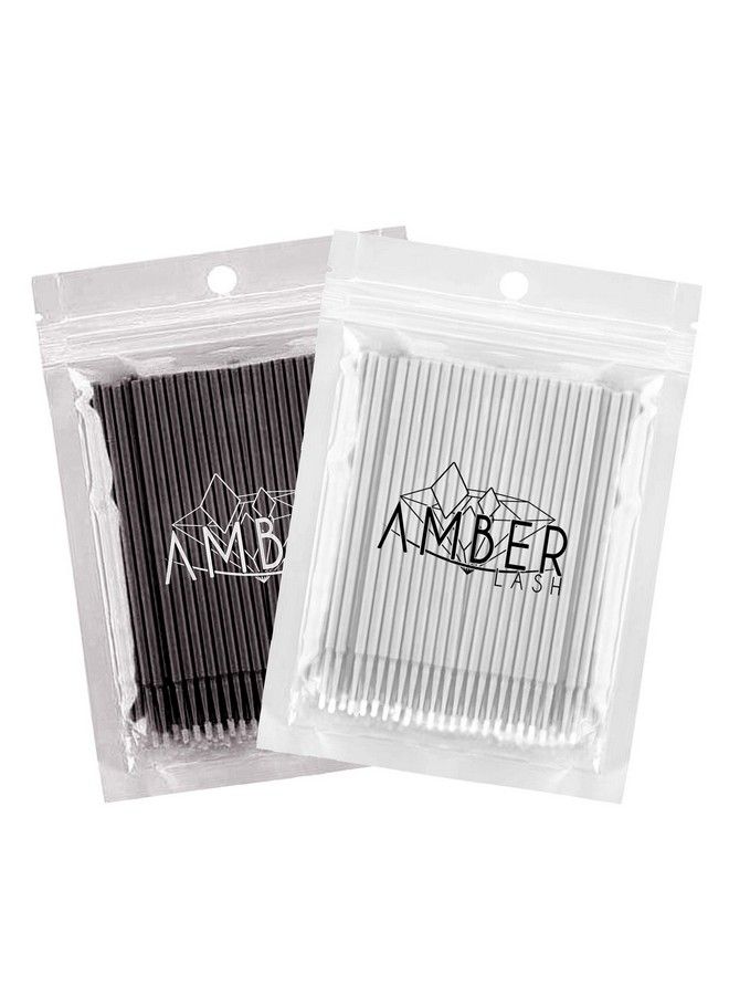 Micro Qtip Brush Applicators For Eyelash Extension And Makeup 500 Brushes (Black)