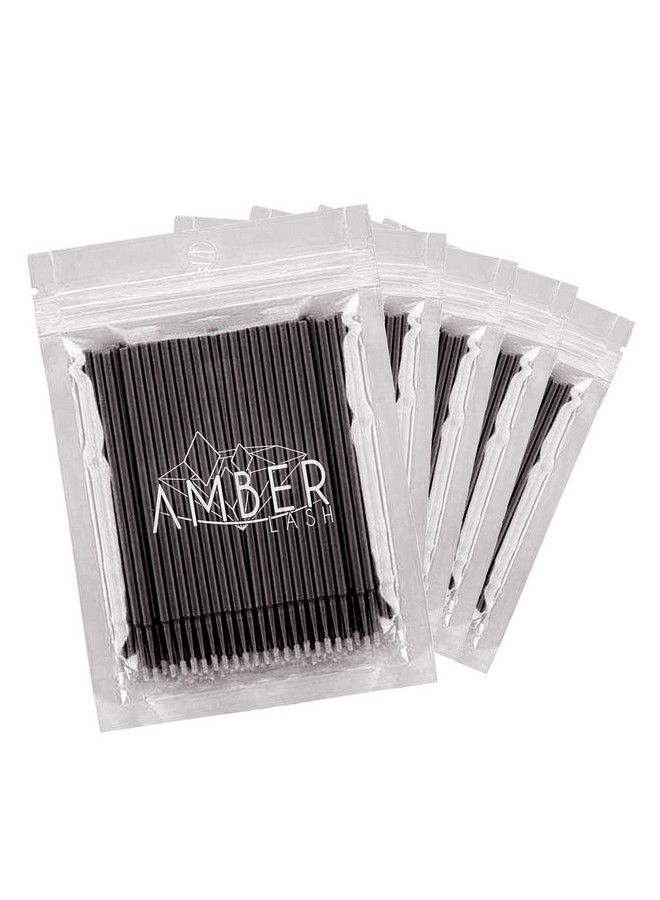 Micro Qtip Brush Applicators For Eyelash Extension And Makeup 500 Brushes (Black)