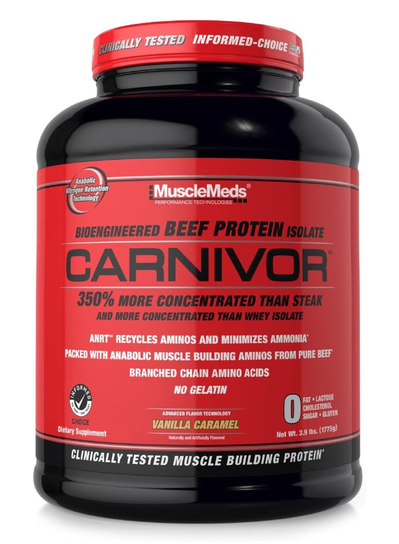 Carnivor Beef Protein Isolate 3.9 lbs Vanilla Caramel Flavor 56 Serving