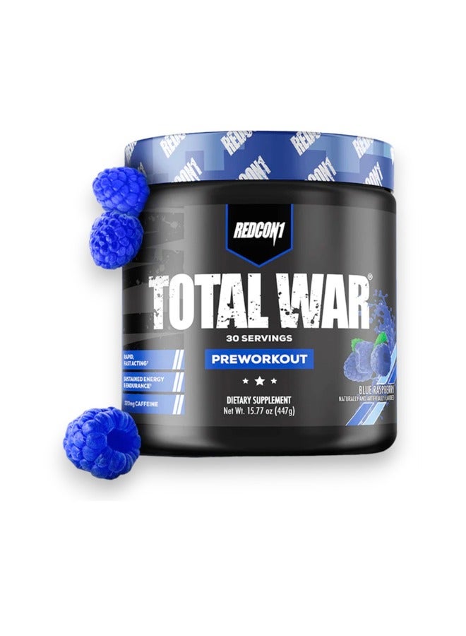 Total War Pre -Workout, Blue Raspberry Flavour, 30 Servings