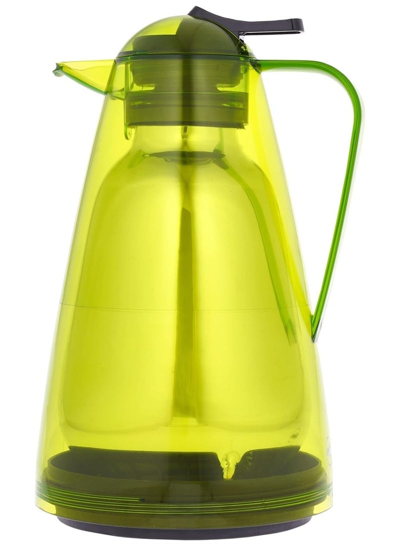 Thermos Flask For Tea And Coffee - 1.5L  Green  513606  Plastic Material Flask For Hot Cold Beverages Travelling Camping Outdoor Jugs Long Lasting Flasks