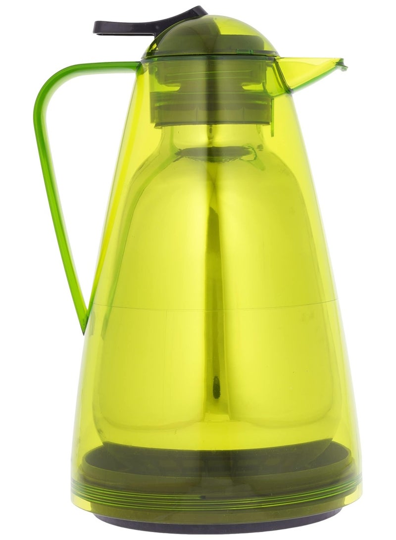 Thermos Flask For Tea And Coffee - 1.5L  Green  513606  Plastic Material Flask For Hot Cold Beverages Travelling Camping Outdoor Jugs Long Lasting Flasks