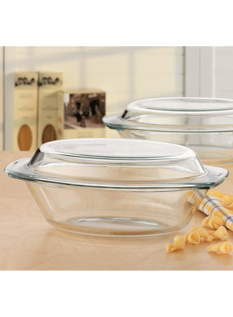 Simax Oval Casserole With Lid Clear