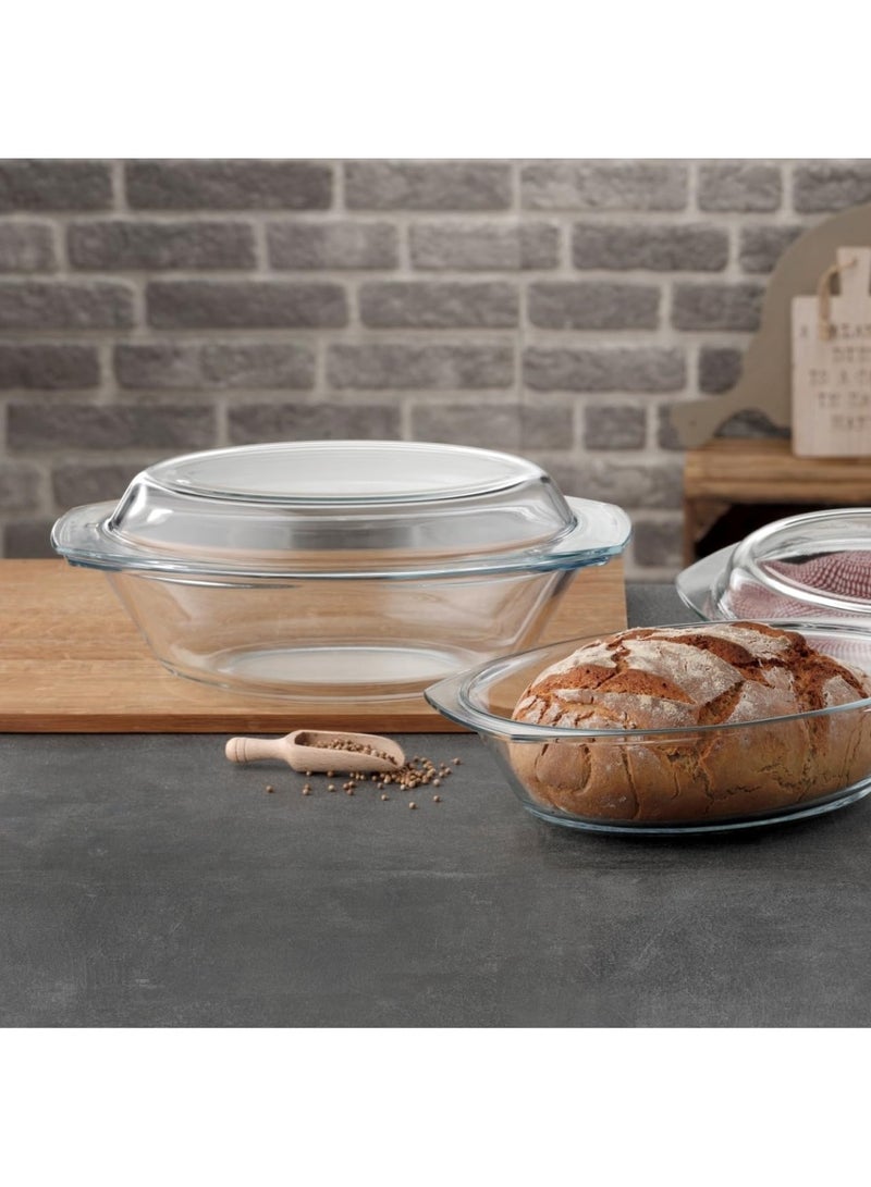 Simax Oval Casserole With Lid Clear