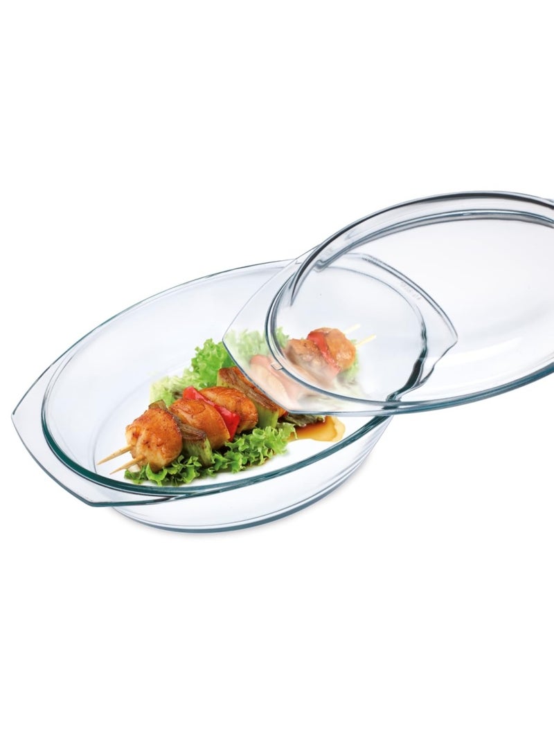 Simax Oval Casserole With Lid Clear