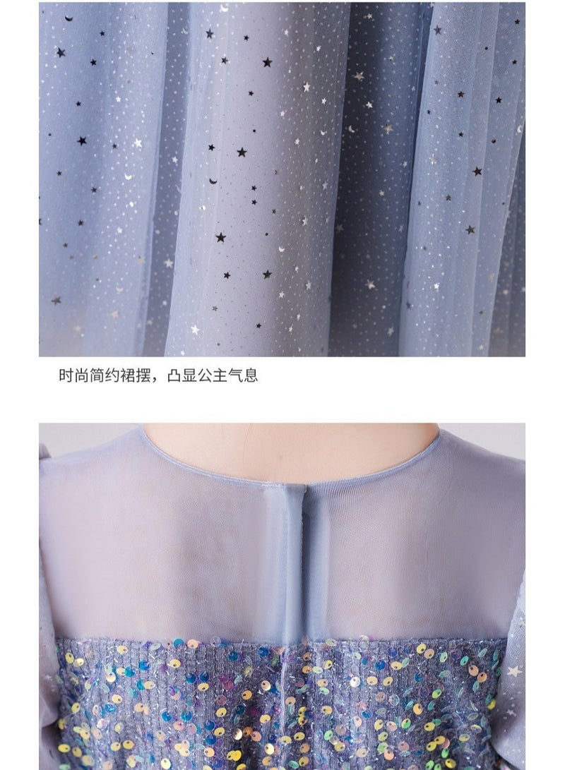 Girls Party Dresses Longuette Performance Costume Wedding Activity Dress Host Clothing Princess Long Skirt Summer