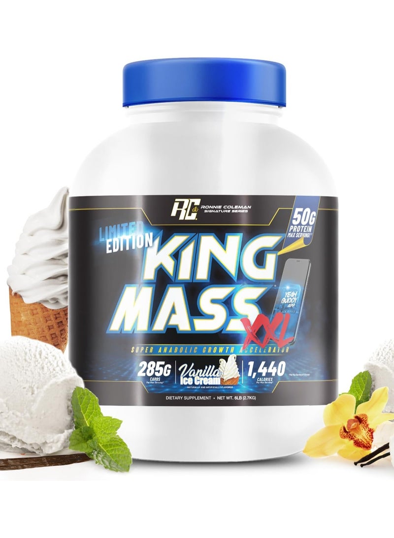 Ronnie Coleman King Mass XL Limited Edition 2.7kg Vanilla Ice Cream Flavor 11 Serving