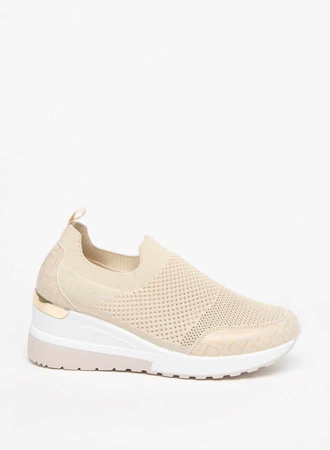 Womens Textured Slip-On Sneakers With Pull Tab