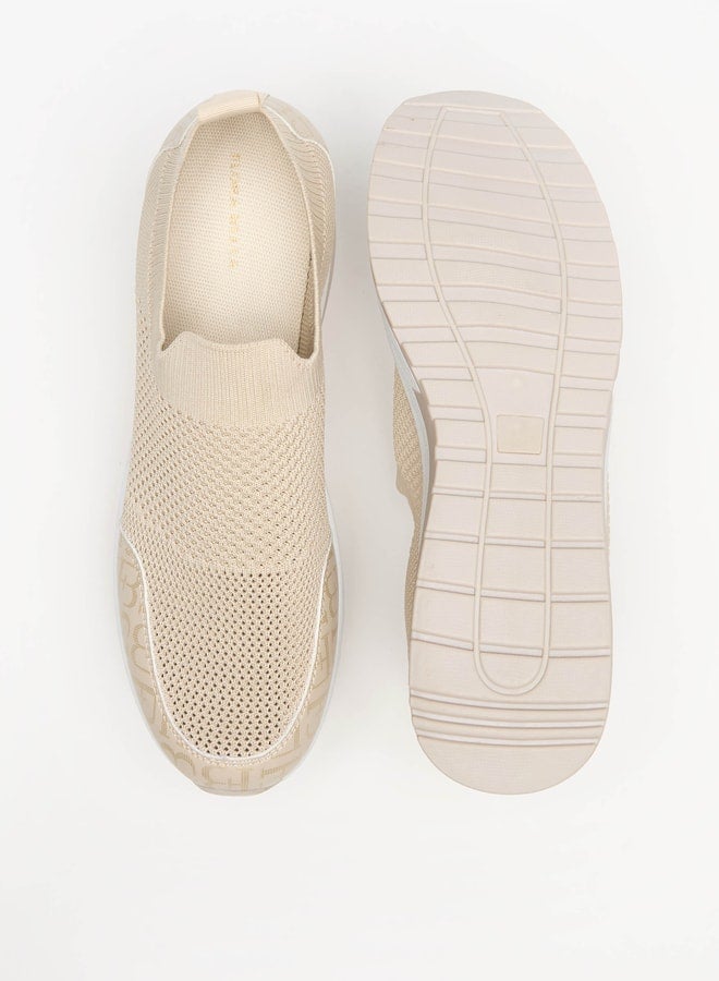 Womens Textured Slip-On Sneakers With Pull Tab