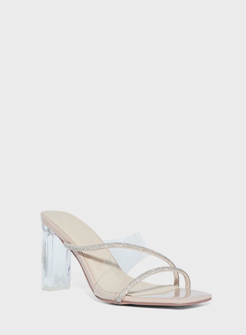 Block Heel Persplex Sandal Mule