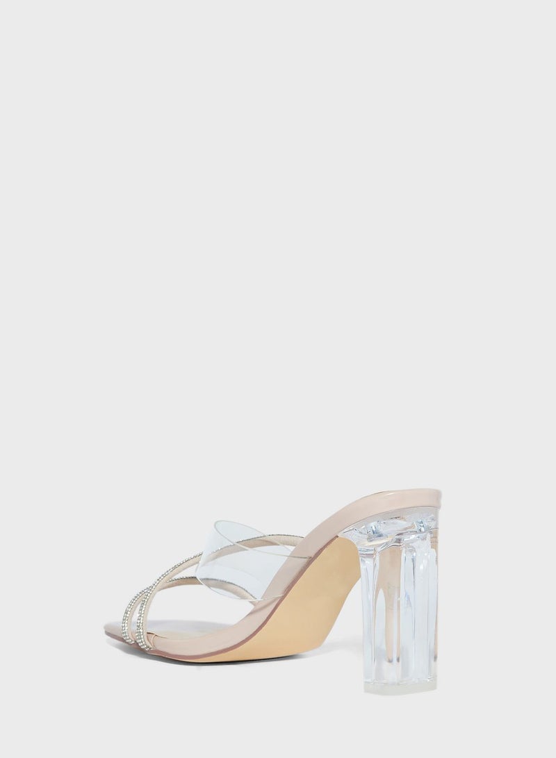 Block Heel Persplex Sandal Mule