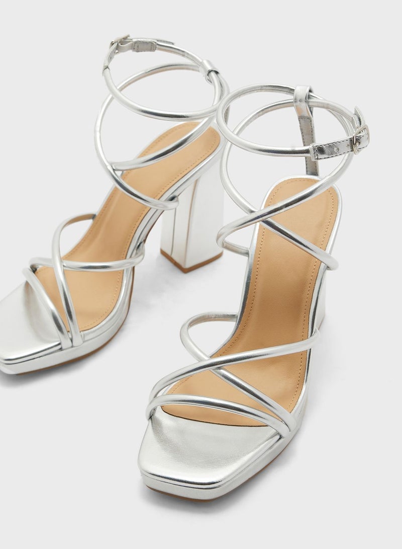 Block Heel Platform Strappy Sandal