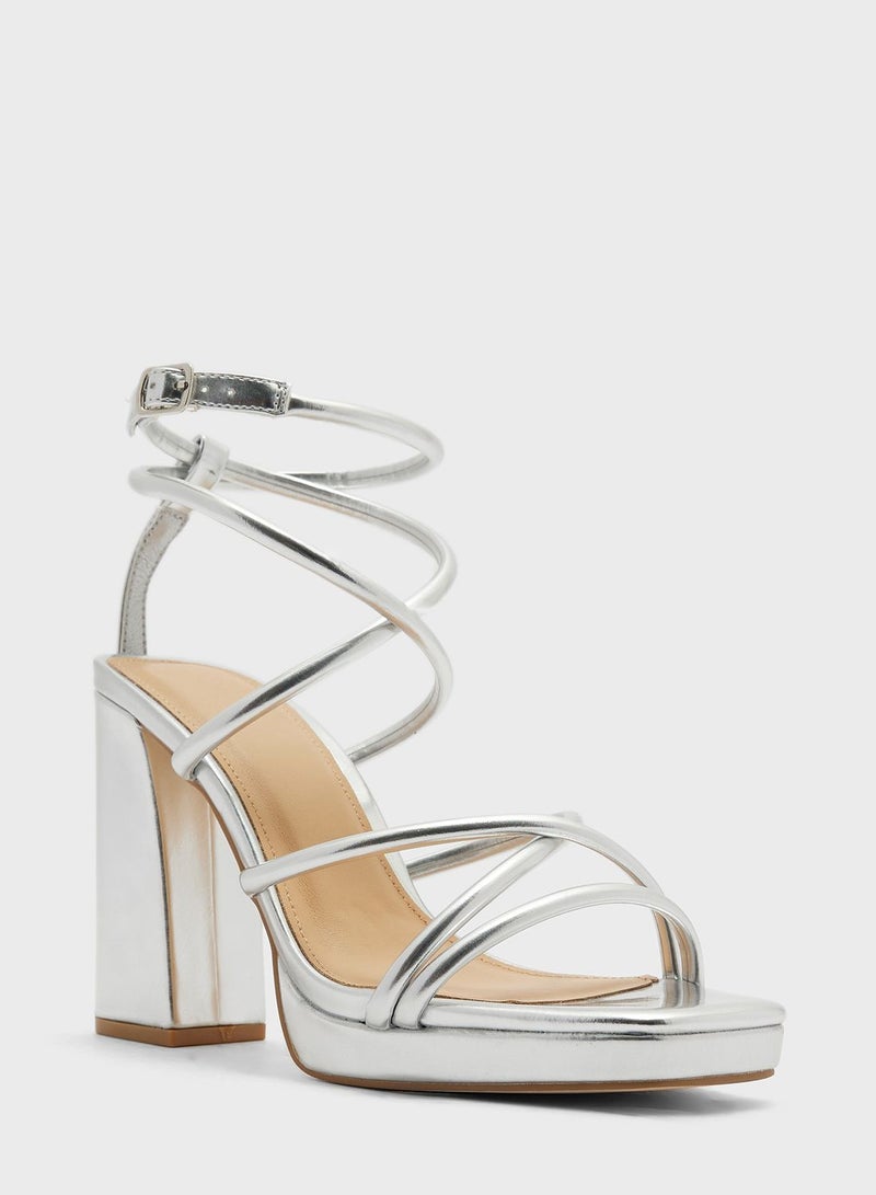 Block Heel Platform Strappy Sandal
