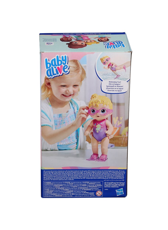 Sunny Swimmer Doll, 10-Inch Water Baby Dolls for 3 Year Old Girls and Boys and Up, Baby Alive Doll, Blonde Hair