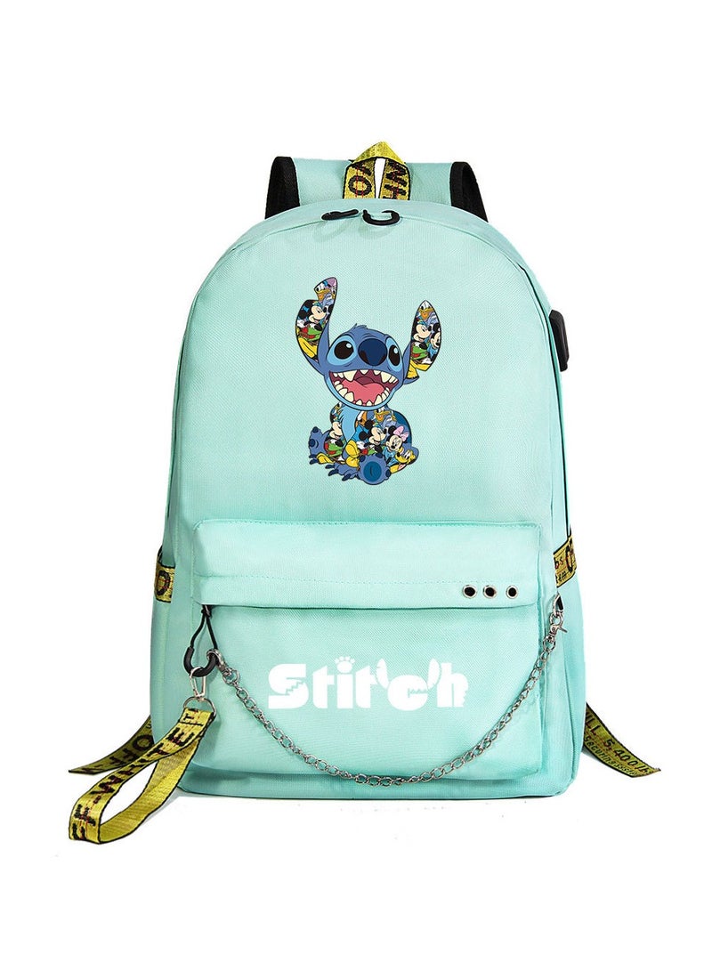 Stitch Printed Youth Casual Woven Strap Backpack