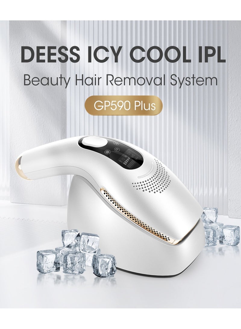 GP590 Plus Unlimited Flashes IPL Cooling Laser Hair Removal Machine 0.9s Permanent Painless Epilator With 3 Lamps(HR+AC+SR) Silver