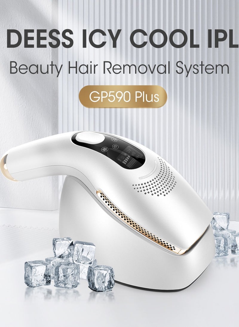 GP590 Plus Unlimited Flashes IPL Cooling Laser Hair Removal Machine 0.9s Permanent Painless Epilator With 3 Lamps(HR+AC+SR) Silver