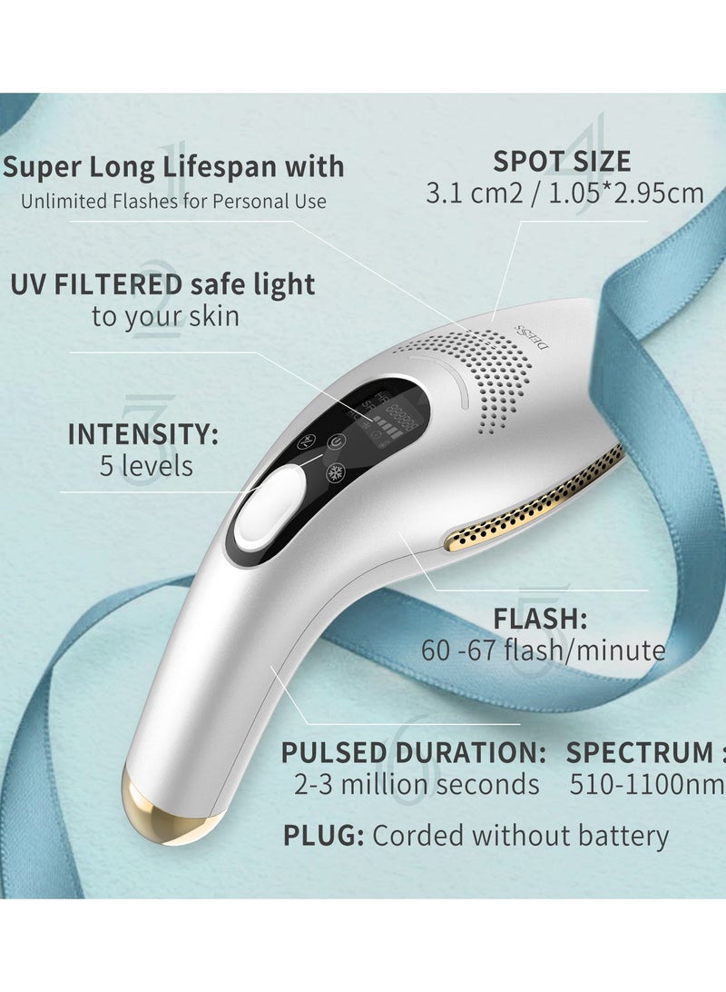 GP590 Plus Unlimited Flashes IPL Cooling Laser Hair Removal Machine 0.9s Permanent Painless Epilator With 3 Lamps(HR+AC+SR) Silver