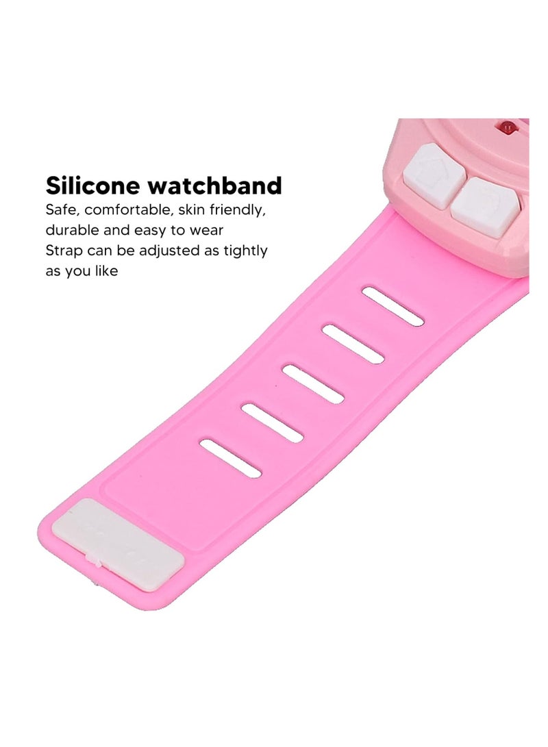 Pink Silicone Watchband RC Car Toy  Adorable 2.4GHz Mini Alloy Racer in Wristwatch Design for Girls