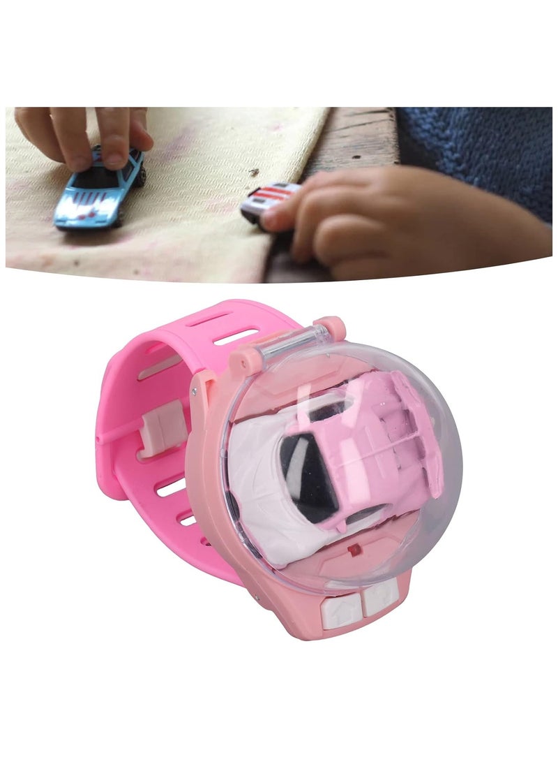 Pink Silicone Watchband RC Car Toy  Adorable 2.4GHz Mini Alloy Racer in Wristwatch Design for Girls