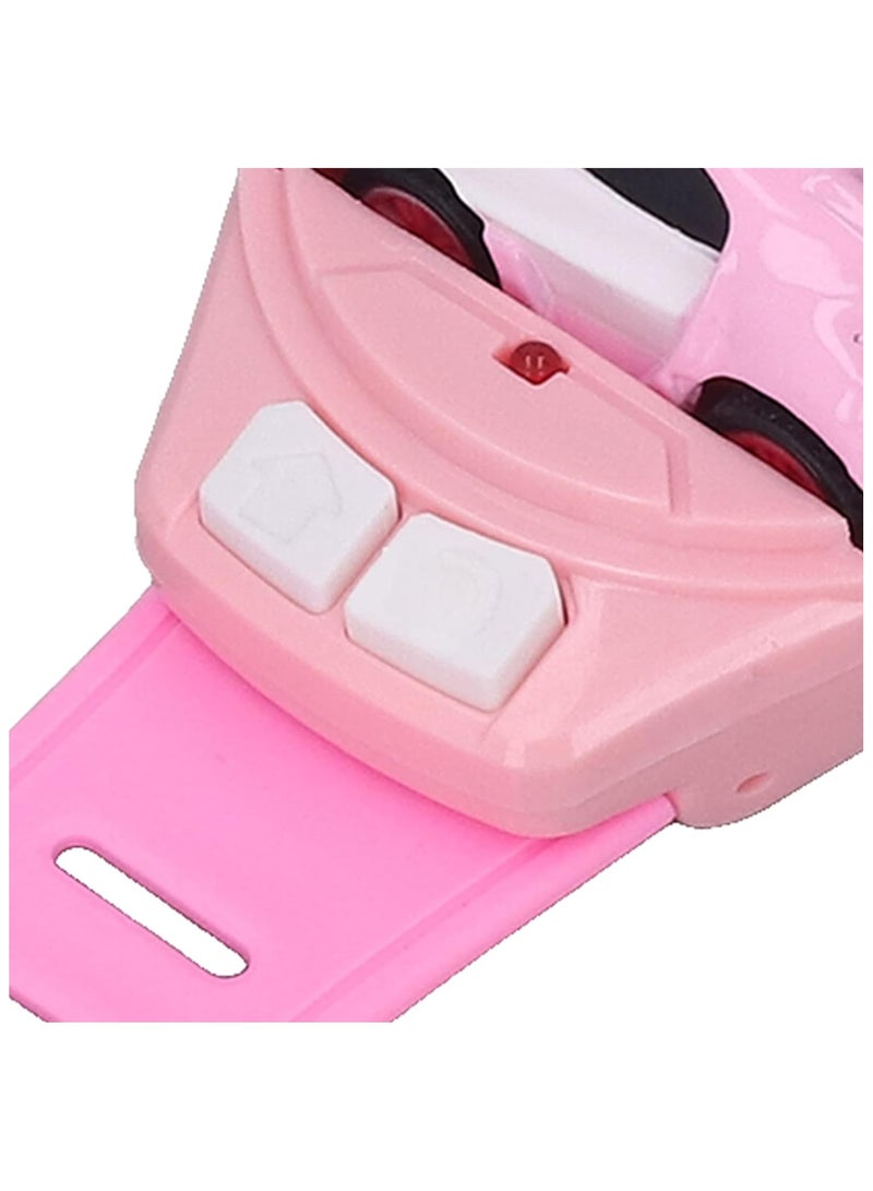 Pink Silicone Watchband RC Car Toy  Adorable 2.4GHz Mini Alloy Racer in Wristwatch Design for Girls