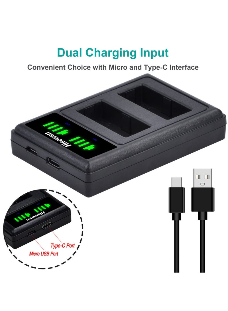 NP-W126 Battery Charger, LED Dual Charger for Fuji XT30, X100V, XS10, XT3, XA7, XE4, XPRO3, XT2, XT20, X100F, XA3, XA5, XPRO2