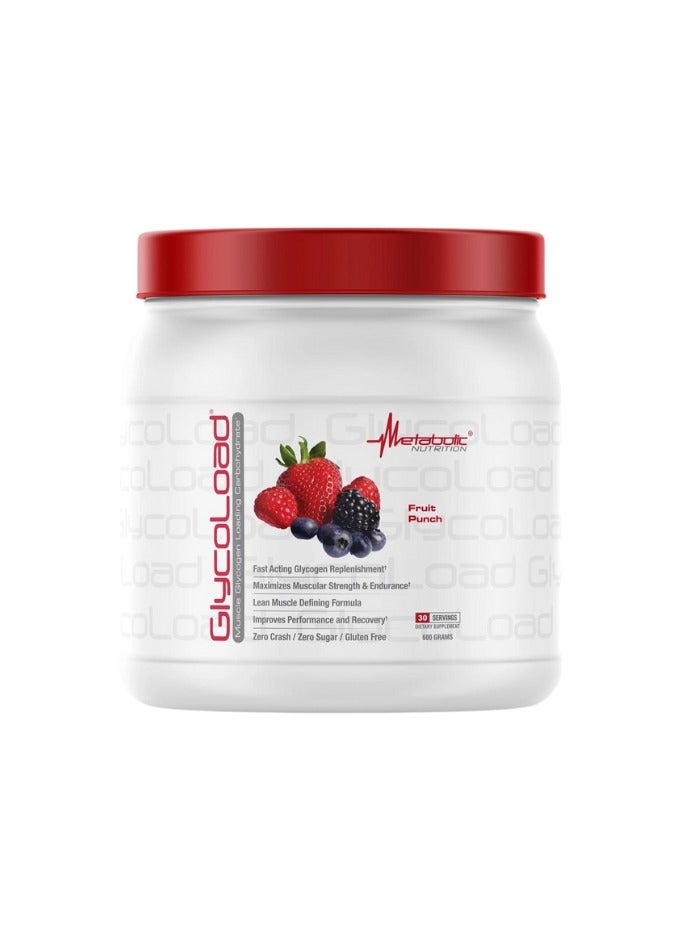 Glycoload, 100% Micronized Cyclic Cluster Dextrin Carbohydrate Powder, Muscle Glycogen Loading Carbohydrate 600g Fruit Punch