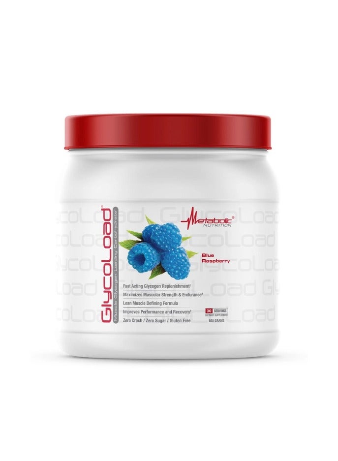 Glycoload, 100% Micronized Cyclic Cluster Dextrin Carbohydrate Powder, Muscle Glycogen Loading Carbohydrate 600g Blue Rapsberry