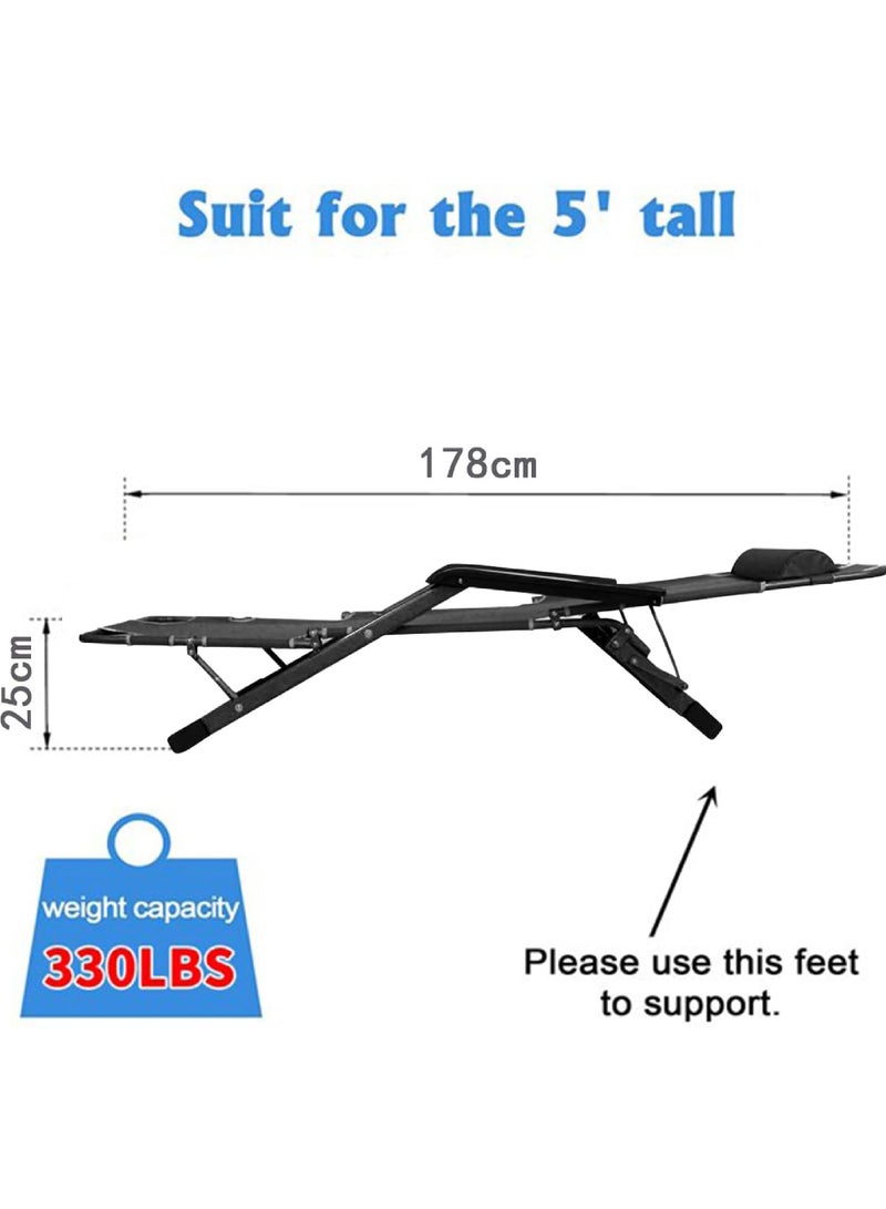 Folding Chaise Lounge Chair Outdoor Patio Pool Beach Lawn Recliner Reclining Zero Gravity Lounge Chair Beach Sunbath Chair