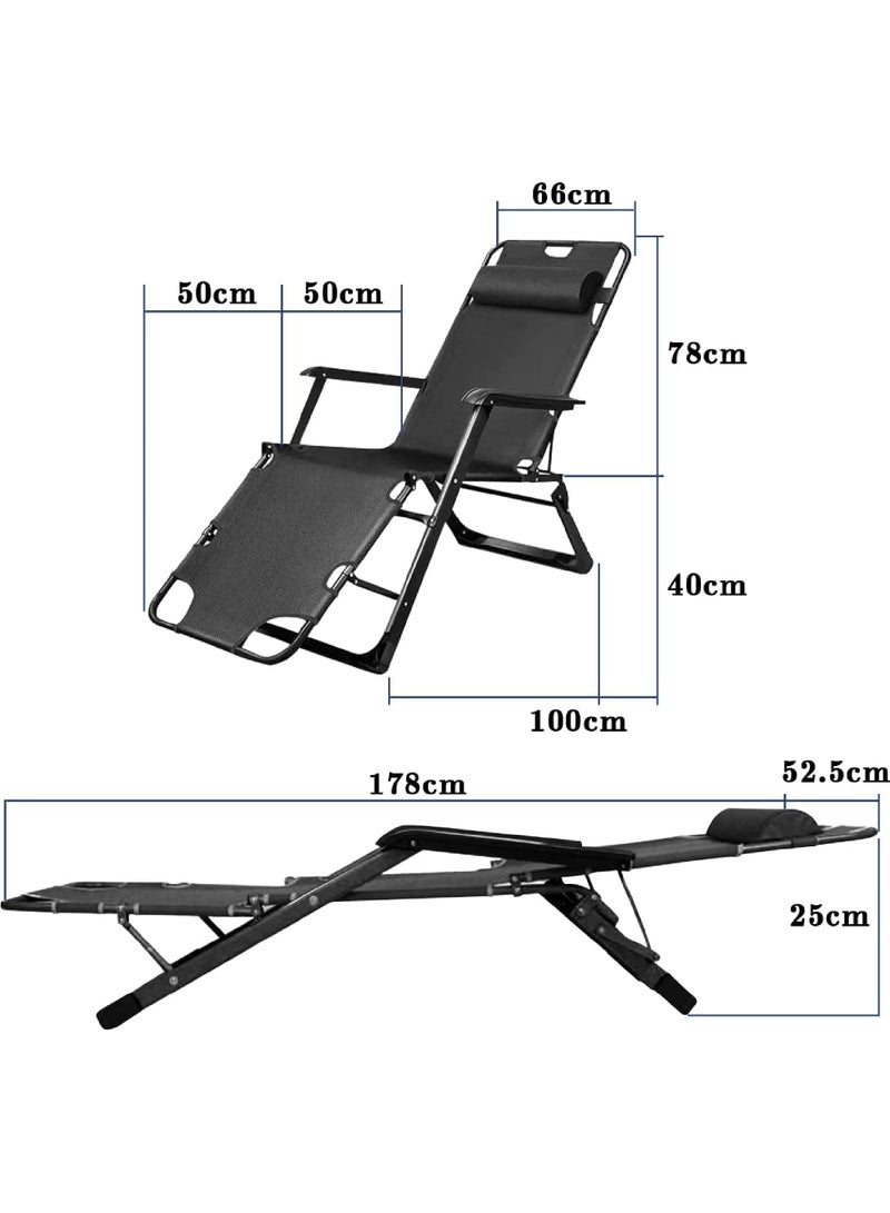 Folding Chaise Lounge Chair Outdoor Patio Pool Beach Lawn Recliner Reclining Zero Gravity Lounge Chair Beach Sunbath Chair