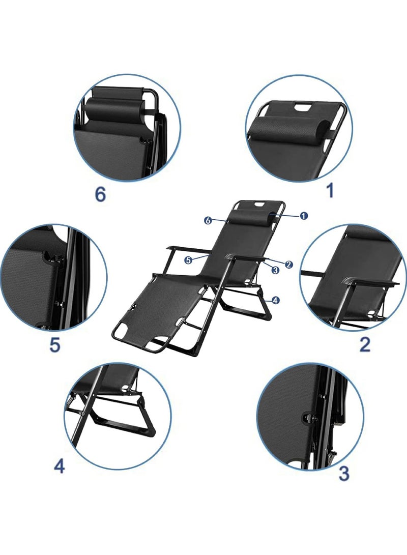 Folding Chaise Lounge Chair Outdoor Patio Pool Beach Lawn Recliner Reclining Zero Gravity Lounge Chair Beach Sunbath Chair