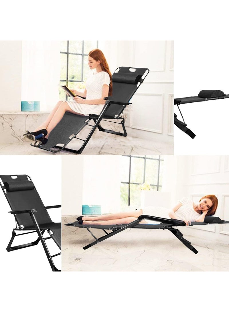 Folding Chaise Lounge Chair Outdoor Patio Pool Beach Lawn Recliner Reclining Zero Gravity Lounge Chair Beach Sunbath Chair